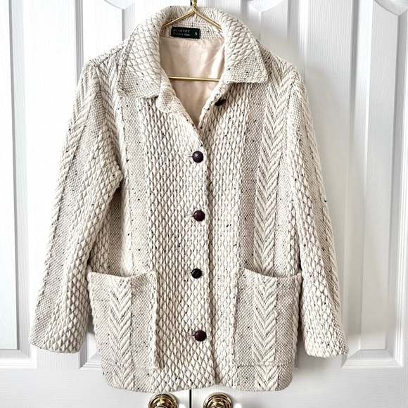 Blarney Woollen Mills Branigan Weavers Aran Sweater Coat Jacket (S) Rare Vintage - Picture 7 of 16
